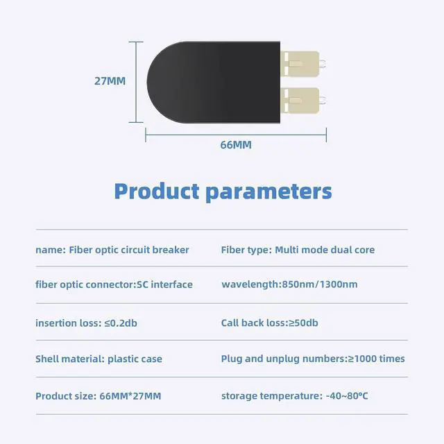 Alt view image 2 of 6 - Fiber Optic Loopback Cable SC/UPC Multimode Duplex - 50/125m,Fiber Loopback Testers Connectors Adapter, in Testing 10G 40G Interface Transceivers