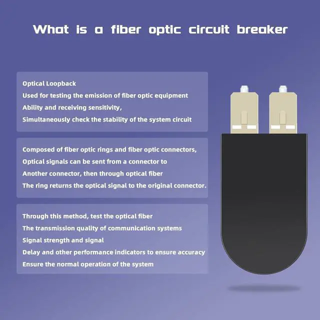 Alt view image 5 of 6 - Fiber Optic Loopback Cable SC/UPC Multimode Duplex - 50/125m,Fiber Loopback Testers Connectors Adapter, in Testing 10G 40G Interface Transceivers