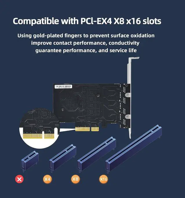 Alt view image 5 of 7 - PCI-E X4 2.5Gb Quad-Port Network Card, 2500Mbps Gigabit Ethernet Adapter with RTL8125B Chip 4 RJ45 Ports NIC Cards, Support ESXi, Soft Routing, PXE Boot, Network Aggregation Server