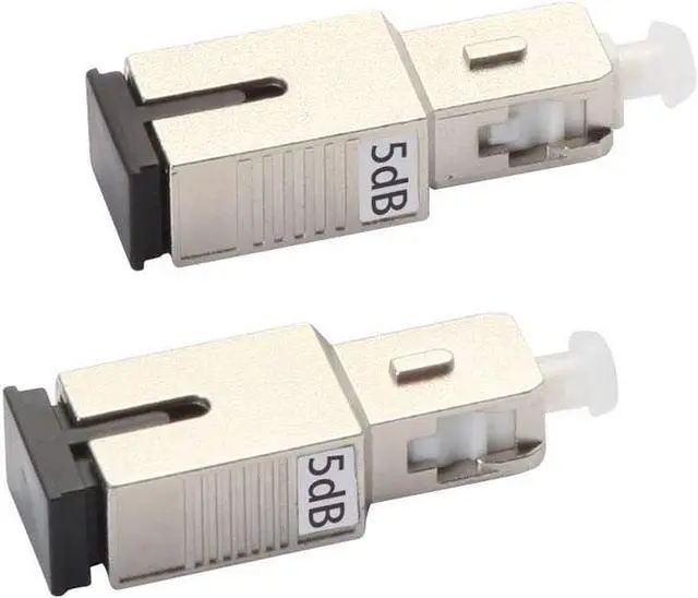Main image of 2 Pack 5dB SC Fiber Optic Attenuator, Single Mode Fixed in-Line Fiber Attenuator, SM SC/UPC Male to Female