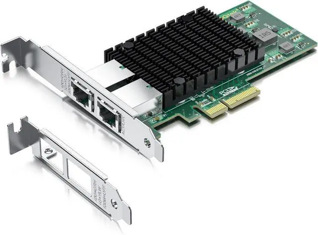 Main image of 10Gb PCI-E NIC Network Card, Dual Copper RJ45 Port, with Intel X550-AT2 Controller, PCI Express Ethernet LAN Adapter Support Windows Server/Linux/ESX, Compare to Intel X550-T2