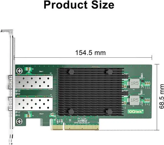 Alt view image 3 of 4 - 10Gtek 10Gb PCI-E NIC Network Card, Dual SFP+ Port, with Original Intel X710-BM2, PCI Express Ethernet LAN Adapter Support Windows Server/Windows/Linux/ESX, Compare to Intel X710-DA2