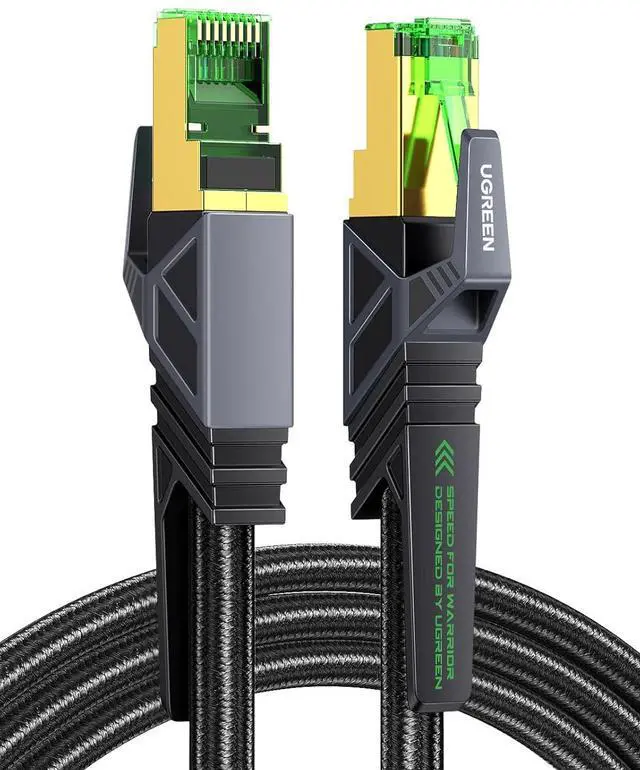 Main image of UGREEN Ethernet Cable, Cat 8 Gaming Ethernet Cable with 40Gbps 2000MHz High-Speed, SF/FTP 26AWG Braided RJ45 Ethernet Cord, Support POE, Compatible with Xbox One Switch PS5 PS4 Modem Router, 5FT