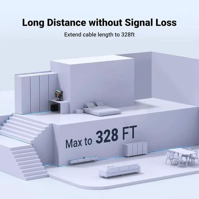 Alt view image 4 of 7 - UGREEN Ethernet Extender 10Gbps, Ethernet Coupler for Cat8 Cat7 Cat6 Cat5 Cable, 328ft Long Distance Extend, Aluminum Alloy Shell