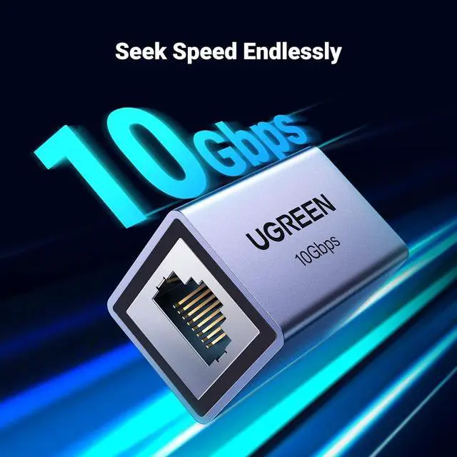 Alt view image 2 of 7 - UGREEN Ethernet Extender 10Gbps, Ethernet Coupler for Cat8 Cat7 Cat6 Cat5 Cable, 328ft Long Distance Extend, Aluminum Alloy Shell, Space Grey 2PCAK