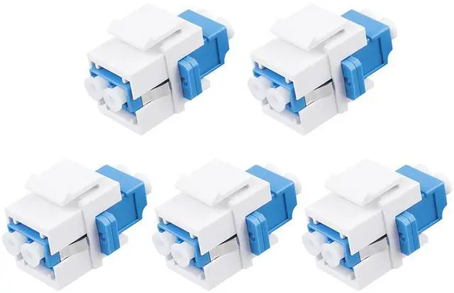 Main image of 5 Pack LC/UPC Fiber Optic Coupler Keystone Jack Modular for Patch Panels and Wall Plates Fiber Optic Cable Adapter LC Duplex Singlemode