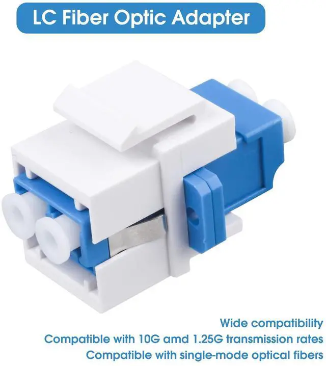 Alt view image 4 of 4 - 5 Pack LC/UPC Fiber Optic Coupler Keystone Jack Modular for Patch Panels and Wall Plates Fiber Optic Cable Adapter LC Duplex Singlemode