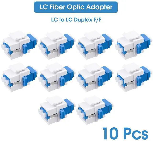 Alt view image 2 of 4 - 10-Pack LC/UPC Fiber Optic Coupler Keystone Jack Modular for Patch Panels and Wall Plates Fiber Optic Cable Adapter LC Duplex Singlemode