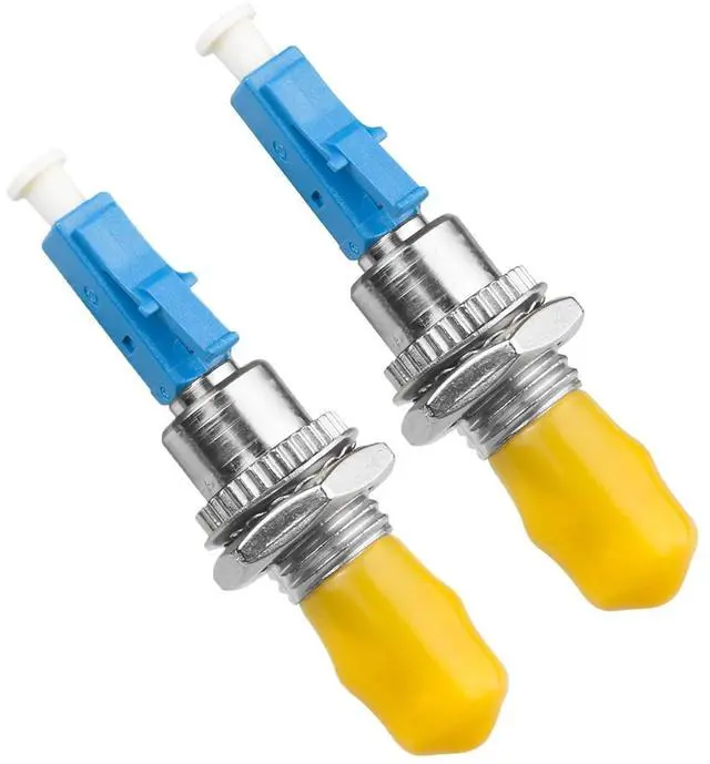 Main image of 2 Pack Singlemode LC/UPC Male to ST/UPC Female Fiber Optic Adapter Connector Hybrid Optical Adapter/Coupler, Flange-Type Adapter
