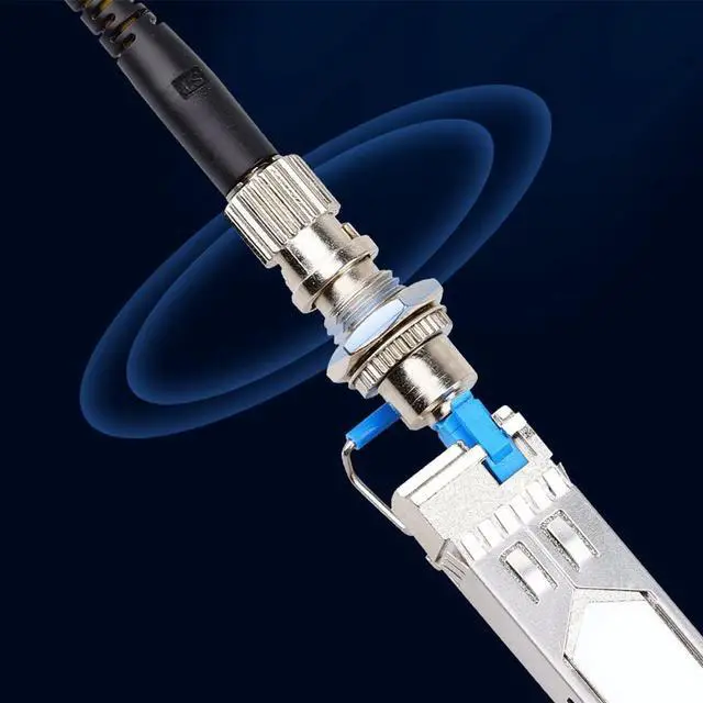 Alt view image 7 of 7 - 10 Pack Singlemode LC/UPC Male to ST/UPC Female Fiber Optic Adapter Connector Hybrid Optical Adapter/Coupler, Flange-Type Adapter