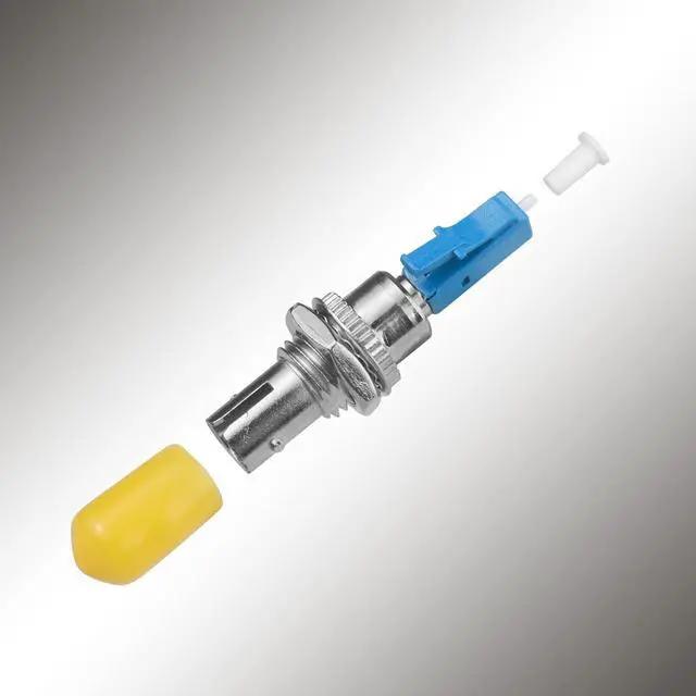 Alt view image 3 of 7 - 10 Pack Singlemode LC/UPC Male to ST/UPC Female Fiber Optic Adapter Connector Hybrid Optical Adapter/Coupler, Flange-Type Adapter