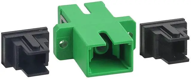 Alt view image 4 of 6 - 50PC Fiber Optical Coupler Green SC Singlemode Fiber Optic Adapter, SC Female to SC Female APC Single Mode Fiber Optical Coupler, Network Internet Connector Adapter with Mount Panel