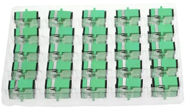 Main image of 50PC Fiber Optical Coupler Green SC Singlemode Fiber Optic Adapter, SC Female to SC Female APC Single Mode Fiber Optical Coupler, Network Internet Connector Adapter with Mount Panel