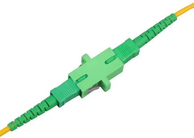 Alt view image 5 of 6 - 50PC Fiber Optical Coupler Green SC Singlemode Fiber Optic Adapter, SC Female to SC Female APC Single Mode Fiber Optical Coupler, Network Internet Connector Adapter with Mount Panel