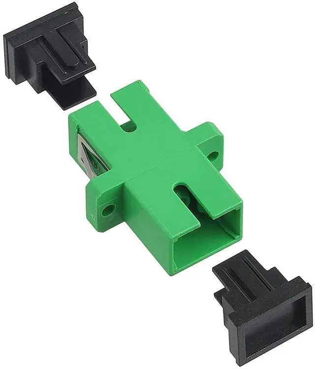 Alt view image 3 of 6 - 50PC Fiber Optical Coupler Green SC Singlemode Fiber Optic Adapter, SC Female to SC Female APC Single Mode Fiber Optical Coupler, Network Internet Connector Adapter with Mount Panel