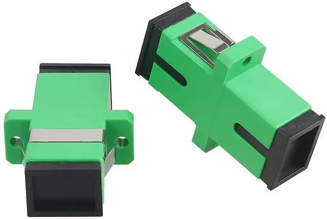 Alt view image 2 of 6 - 50PC Fiber Optical Coupler Green SC Singlemode Fiber Optic Adapter, SC Female to SC Female APC Single Mode Fiber Optical Coupler, Network Internet Connector Adapter with Mount Panel