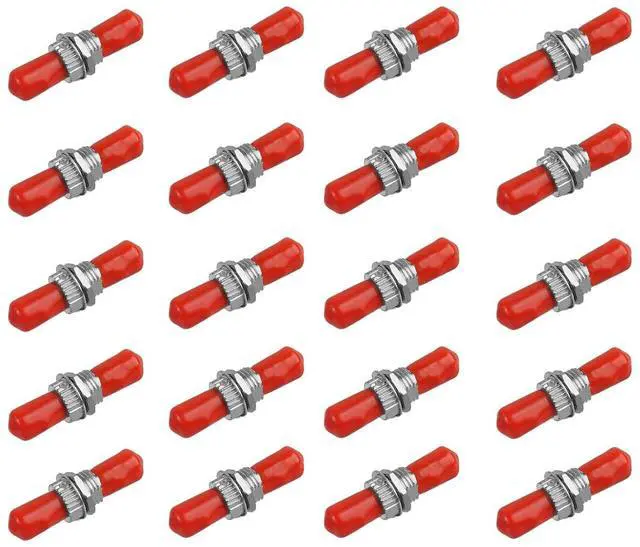 Main image of 20 Pack Fiber Optic Coupler ST Barrel Connector ST to ST Bulkhead Fiber Coupler Simplex Singlemode & Multimode