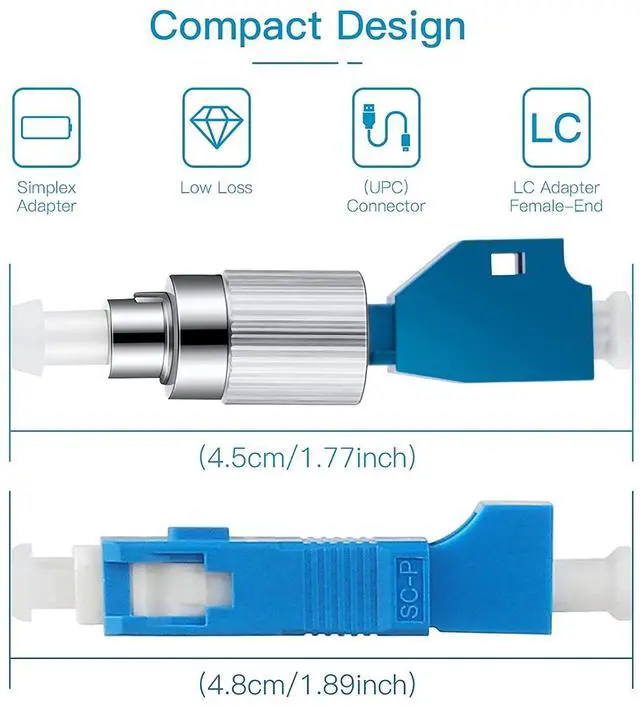 Alt view image 3 of 6 - 3Pcs Singlemode FC Male to LC Female Adapter & 3Pcs SC/UPC Male to LC/UPC Female Adapter Fiber Optic Connector, FTTH Adaptor for Visual Fault Locator 9/125um Optical Adapter for VFL