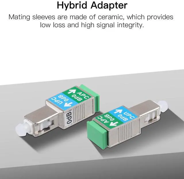 Alt view image 6 of 6 - Fiber Optic Adapter - SC/UPC Male to SC/APC Female Singlemode SM 9/125 Hybrid Optical Converter Connector Coupler