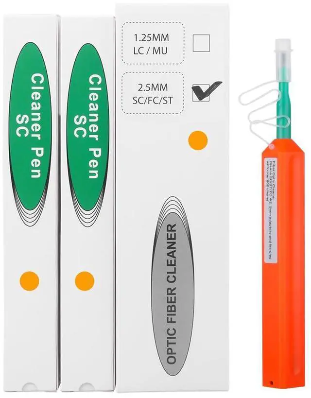Main image of 2 Pack Fiber Cleaner Fiber Optic Tools Cleaning Pen for 2.5mm SC & FC & ST Connector - Optical Connector Cleaner Over 800 Cleans Fiber Endface Cleans & Optical Connector Cleans