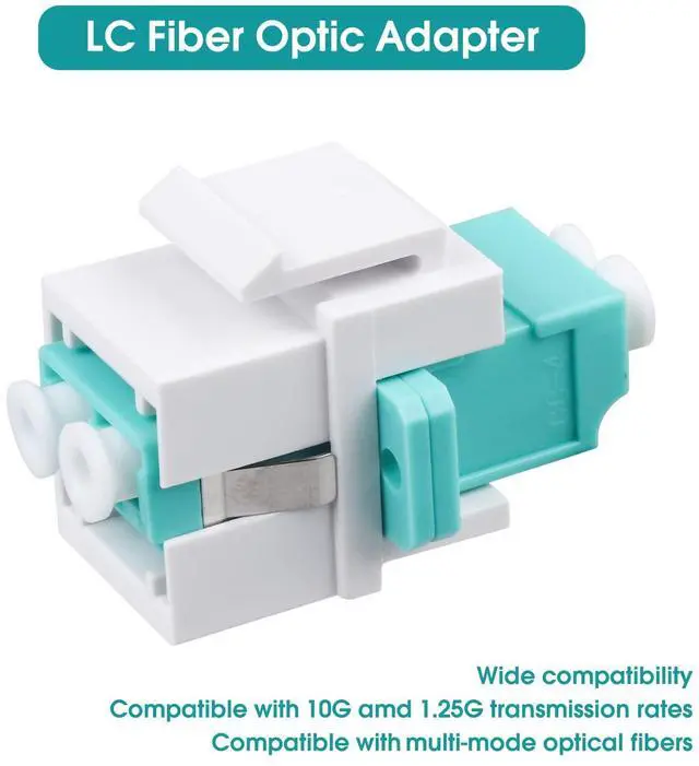 Alt view image 4 of 4 - 10-Pack LC/OM3 Fiber Optic Coupler Keystone Jack Modular for Patch Panels and Wall Plates Fiber Optic Cable Adapter LC Duplex Multimode