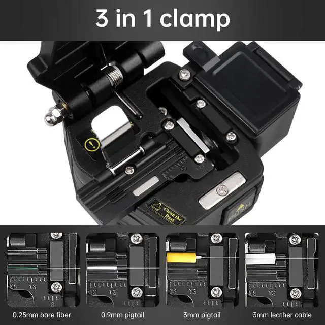 Alt view image 4 of 6 - A-60C Fiber Cleaver for 0.25mm, 0.9mm, 3.0mm Fiber Cable with16 Position Blades and 3 in 1 Fixture Automatic Rebound Slider Rail FTTH Tool