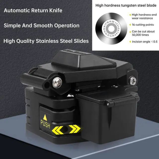 Alt view image 3 of 6 - A-60C Fiber Cleaver for 0.25mm, 0.9mm, 3.0mm Fiber Cable with16 Position Blades and 3 in 1 Fixture Automatic Rebound Slider Rail FTTH Tool
