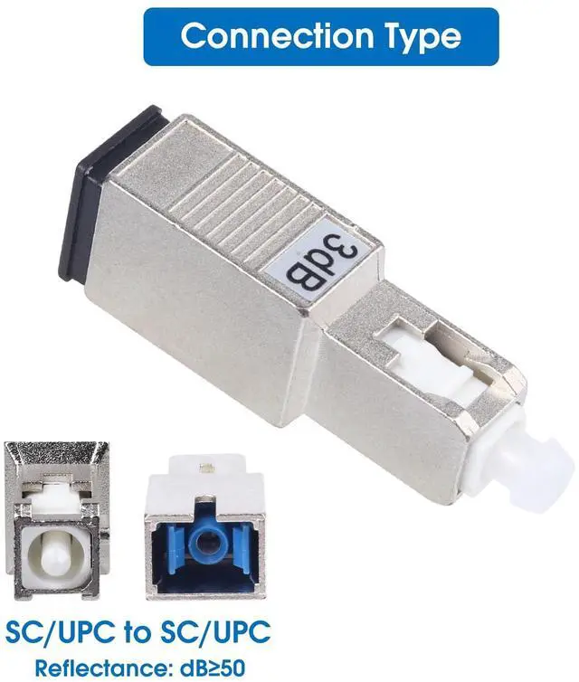 Alt view image 2 of 7 - 5 Pack SC/UPC Fiber Optic Attenuator 3dB, Fixed Single Mode Fiber Optic Attenuator, SC-UPC Male to Female