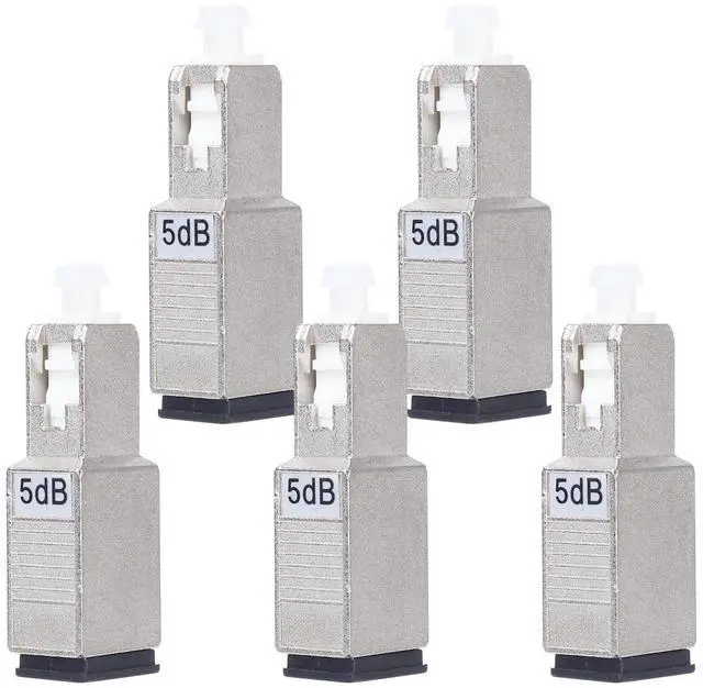 Main image of 5 Pack SC/UPC Fiber Optic Attenuator 5dB, Fixed Single Mode Fiber Optic Attenuator, SC-UPC Male to Female