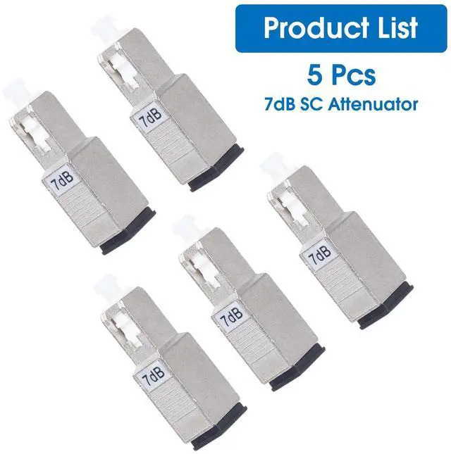 Alt view image 7 of 7 - 5 Pack SC/UPC Fiber Optic Attenuator 7dB, Fixed Single Mode Fiber Optic Attenuator, SC-UPC Male to Female