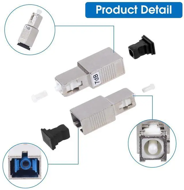 Alt view image 4 of 7 - 5 Pack SC/UPC Fiber Optic Attenuator 7dB, Fixed Single Mode Fiber Optic Attenuator, SC-UPC Male to Female