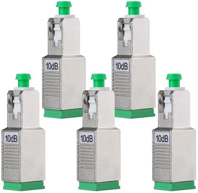 Main image of 5 Pack SCAPC Fiber Optic Attenuator 10dB, Fixed Single Mode Fiber Optic Attenuator, SCAPC Male to Female