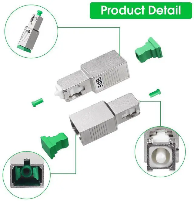 Alt view image 4 of 7 - 5 Pack SCAPC Fiber Optic Attenuator 3dB, Fixed Single Mode Fiber Optic Attenuator, SCAPC Male to Female