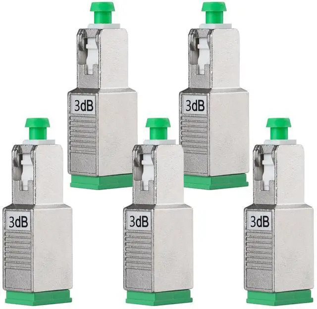 Main image of 5 Pack SCAPC Fiber Optic Attenuator 3dB, Fixed Single Mode Fiber Optic Attenuator, SCAPC Male to Female