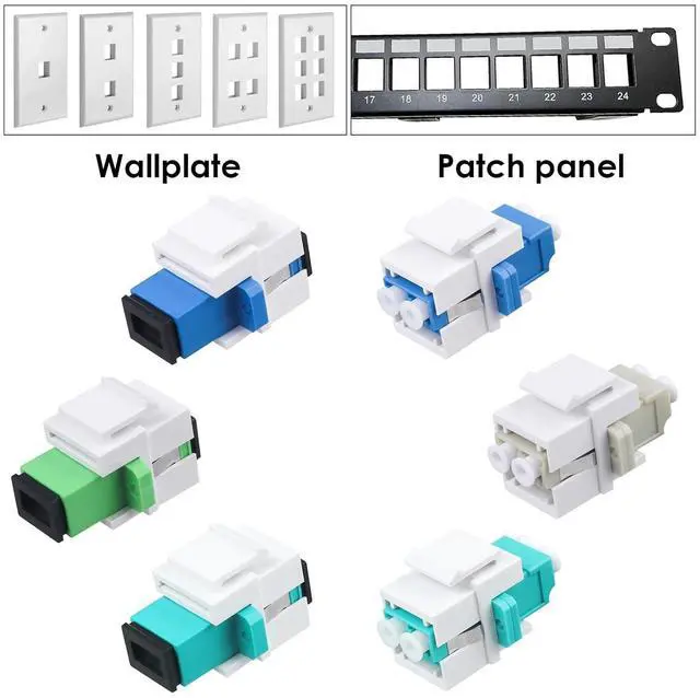 Alt view image 5 of 5 - 5 Pack SC/APC Fiber Optic Coupler Keystone Jack Modular for Patch Panels and Wall Plates Fiber Optic Cable Adapter SC Singlemode