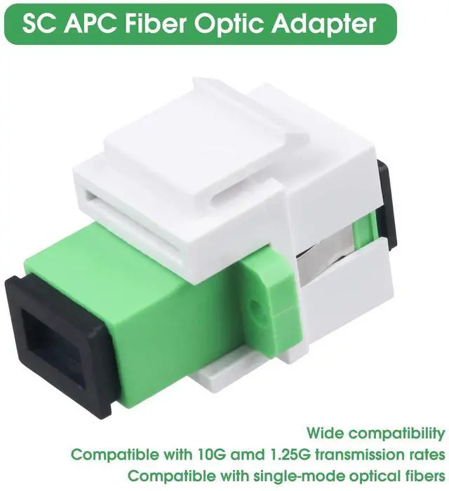 Alt view image 4 of 5 - 10-Pack SC/APC Fiber Optic Coupler Keystone Jack Modular for Patch Panels and Wall Plates Fiber Optic Cable Adapter SC Singlemode