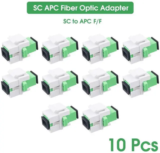 Alt view image 2 of 5 - 10-Pack SC/APC Fiber Optic Coupler Keystone Jack Modular for Patch Panels and Wall Plates Fiber Optic Cable Adapter SC Singlemode