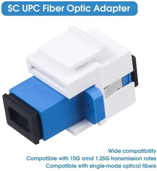 Alt view image 4 of 5 - 10-Pack SC/UPC Fiber Optic Coupler Keystone Jack Modular for Patch Panels and Wall Plates Fiber Optic Cable Adapter SC Singlemode