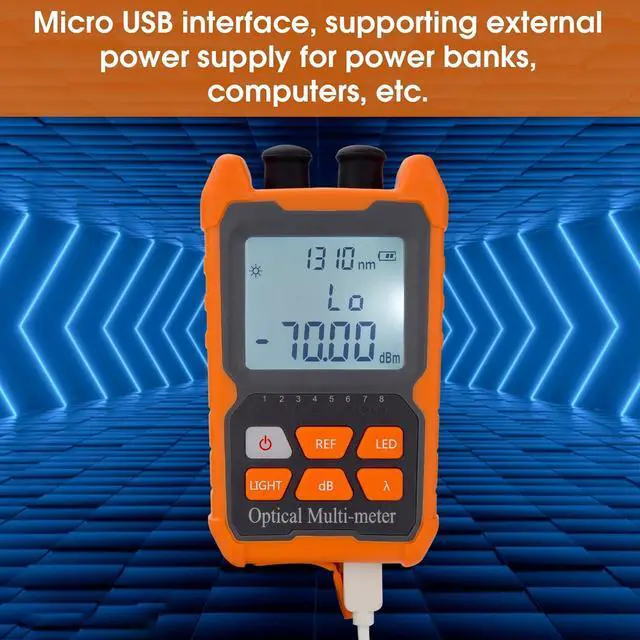 Alt view image 4 of 7 - Fiber Optic Tester Portable Fiber Light Power Meter FC/SC/ST Universal Interface -70~+6dBm Built-in 2mW Visual Fault Locator (OPM&VFL) with 1pc FC to LC Adapter