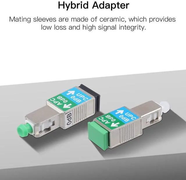 Alt view image 7 of 7 - 2 SCUPC Male to SCAPC Female & 2 SCAPC Male to SCUPC Female Fiber Optic Adapter Singlemode SM 9/125 Hybrid Optical Converter Connector Coupler