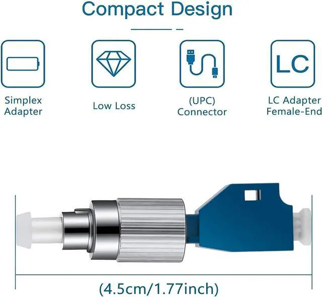 Alt view image 2 of 6 - Fiber Optic Adapter - SingleMode FC Male to LC Female Connector Simplex Hybrid Optical Adapter 1PC