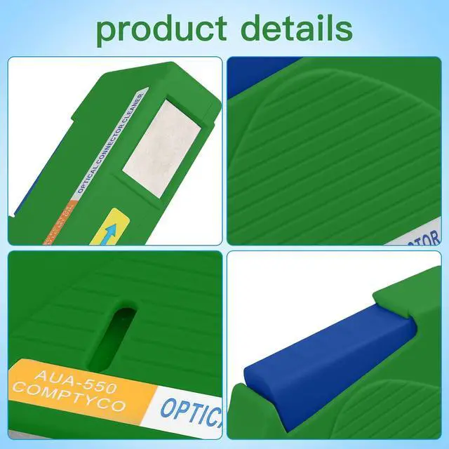 Alt view image 6 of 7 - FTTH Fiber Optic Cleaning Box - Fiber Cleaner Box for FC & SC & LC End Faces & Optical Connectors Over 500 Times Anti Static Clean Swab, Green