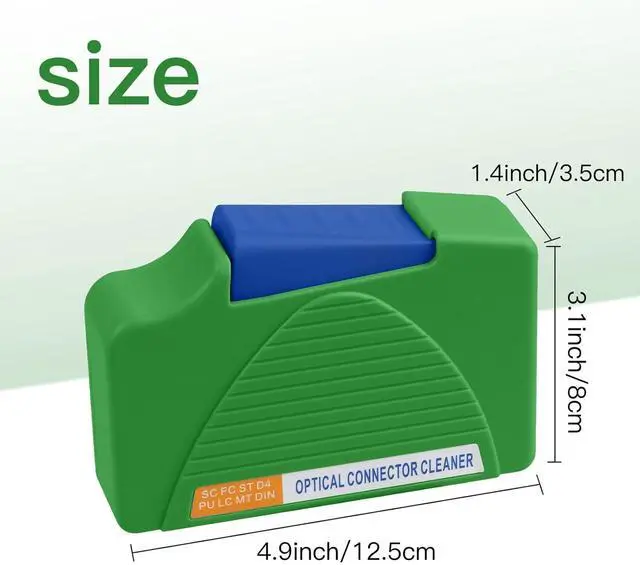 Alt view image 2 of 7 - FTTH Fiber Optic Cleaning Box - Fiber Cleaner Box for FC & SC & LC End Faces & Optical Connectors Over 500 Times Anti Static Clean Swab, Green