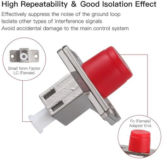 Alt view image 4 of 7 - 1 Pack FC to LC Female to Female Fiber Adapter Connectors Hybrid Simplex Multimode Singlemode Optical Adapter/Coupler