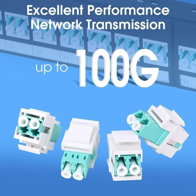 Alt view image 6 of 6 - 1U Rack-Mount Fiber Patch Panel with 24PC LC-OM3/OM4 Multimode Fiber Coupler Keystone Jack Modular (Included Rack Screws)