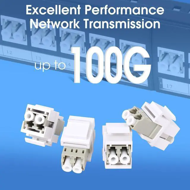 Alt view image 6 of 6 - 1U Rack-Mount Fiber Patch Panel with 24PC LC-OM1/OM2 Multimode Fiber Coupler Keystone Jack Modular (Included Rack Screws)