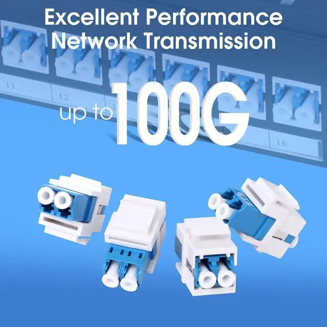 Alt view image 6 of 6 - 1U Rack-Mount Fiber Patch Panel 48Port LC OS2 with LC-UPC Singlemode Fiber Coupler Keystone Jack Modular (Included Rack Screws)
