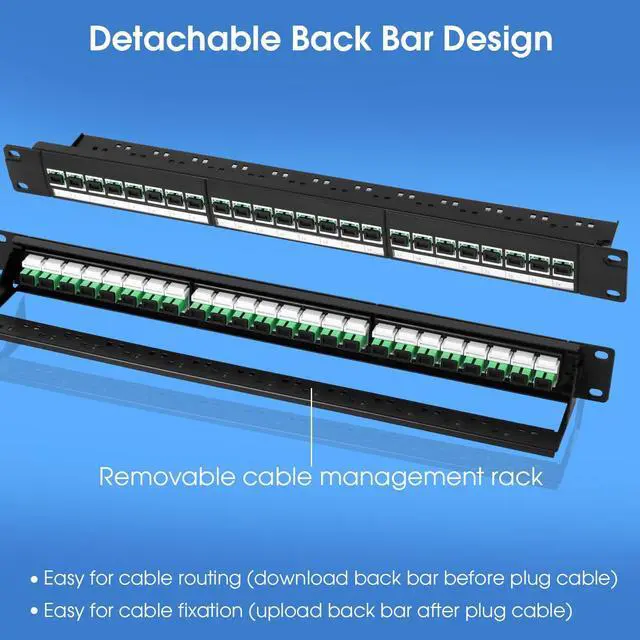 Alt view image 6 of 6 - 1U Rack-Mount Fiber Patch Panel with 24PC SCAPC OS1/OS2 Singlemode Fiber Coupler Keystone Jack Modular (Included Rack Screws)