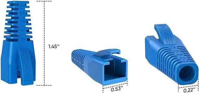 Alt view image 5 of 6 - RJ45 Ethernet Network Cable Strain Relief Boot 100-Pack Fits CAT5 CAT5E CAT6 CAT6A, RJ45 Color Coded Cable Connector Plug Cover for Various Diameter LAN Cable, Blue