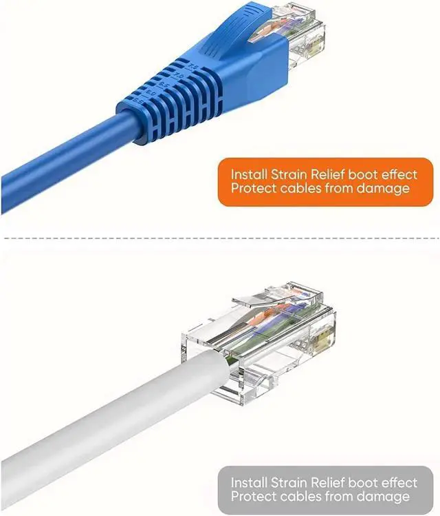Alt view image 4 of 6 - RJ45 Ethernet Network Cable Strain Relief Boot 100-Pack Fits CAT5 CAT5E CAT6 CAT6A, RJ45 Color Coded Cable Connector Plug Cover for Various Diameter LAN Cable, Blue